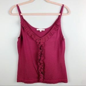Tori Richard Silk Blend Ruffle Tank Top Camisole M